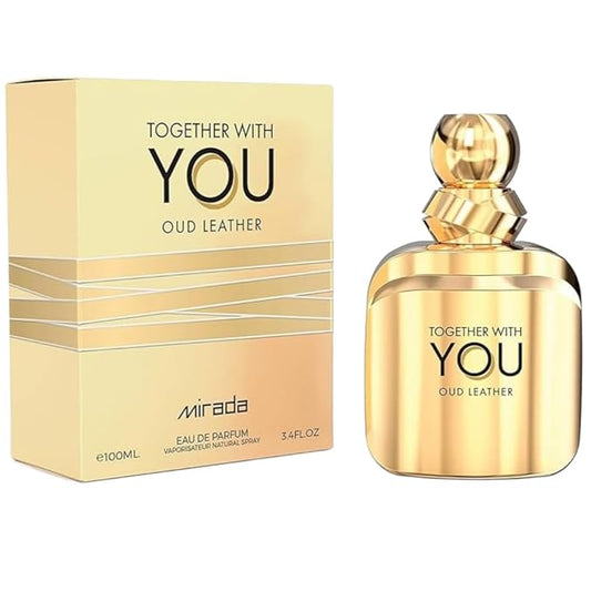 Together With You Oud Leather, Men's Eau de Parfum (EDP) 3.4 FL. Oz (100ml), Men’s Perfume with Notes of Spices, Chestnut, Elemi, Sage, Lavender, Vanilla, Tonka Bean, Leather