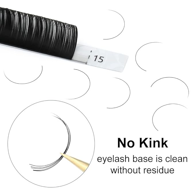 NAGARAKU Eyelash Extensions Individual Lashes 0.03 DD curl 7-15mm Mix Tray Classic Matte Black Soft Natural Faux Mink 16 rows
