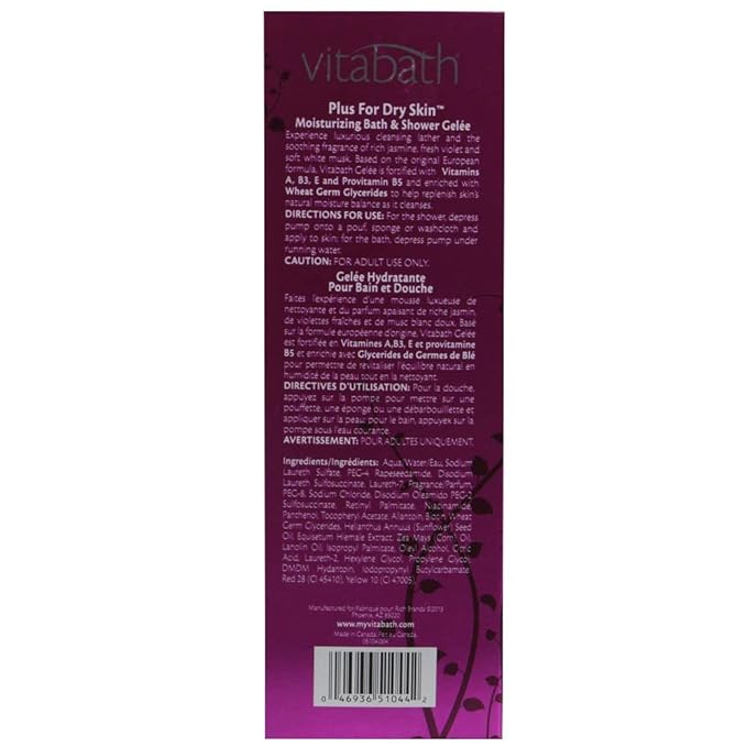 Vitabath Moisturizing Bath & Shower Gelee, Plus Dry Skin 32 oz (900 g)