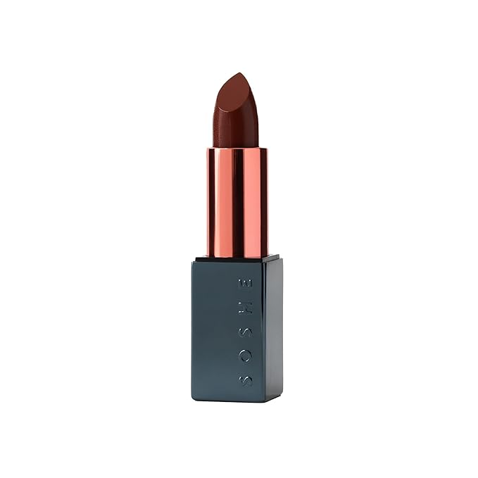 SOSHE Beauty - Ceramide Lip Silk | Sheer Hydrating, Silky, Buildable Lipstick | Ceramides, Vitamin E, Shea Butter | Cruelty-Free, Certified Plastic Negative (Rewind- True Brown)