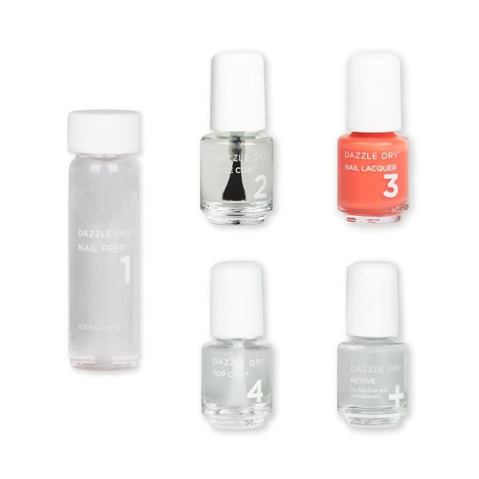 Dazzle Dry Mini Kit 4 Step System - Oh My!, a bright melon full coverage cream. Full coverage cream. (5 Piece Kit / 5 Manicures)
