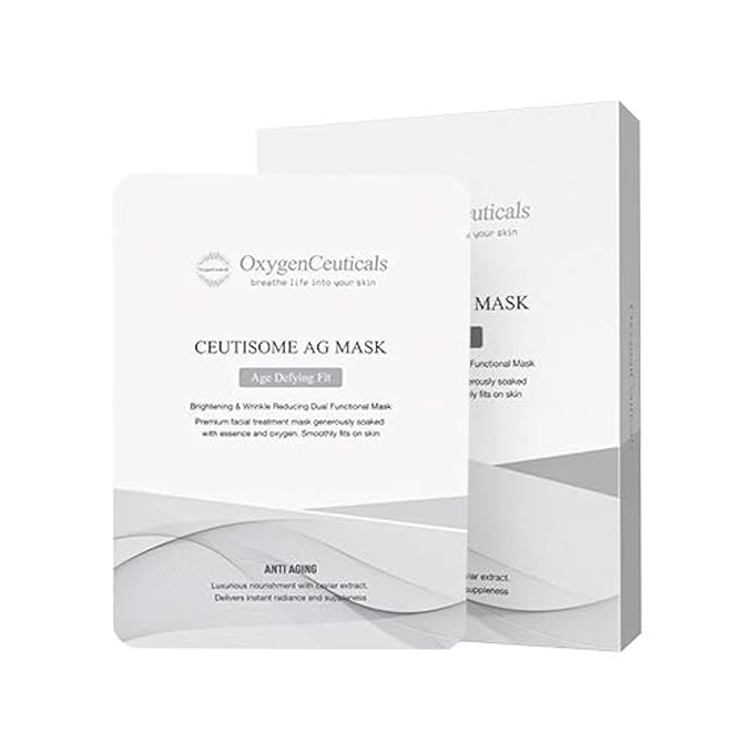 Ceutisome AG Mask – Premium Black Caviar Anti-Aging, Anti-Wrinkle Facial Sheet Mask, Rejuvenating & Firming (6 Sheets/Box)