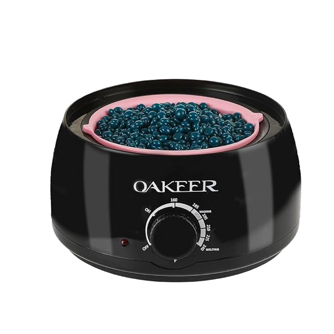 Oakeer Waxing Kit Women Men Wax Warmer Hair Removal at Home with 6 Bags Beans Body Waxing for Eyebrows Nose Cheeks Arms Bikinis Legs 62 Accessories