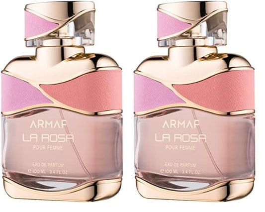 Armaf La Rosa Pour Femme Eau De Parfum 100ML For Her, Floral Fragrance, Perfume For Women, La Via (Pack of 2)