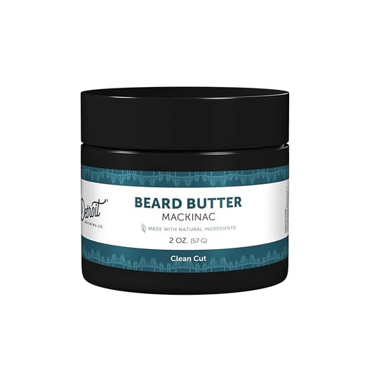 Detroit Grooming Co. Beard Butter for Men | Softens, Thickens & Hydrates with Safflower Oil & Shea Butter | Mackinac Scent, 2oz