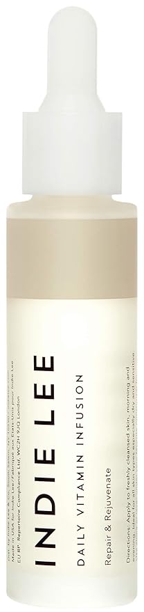 Indie Lee Daily Vitamin Infusion - Balancing Face Oil with Antioxidants, Rosehip Seed Oil + Squalane for Face Hydration - For Sensitive, Dry, Uneven + All Skin Types (30ml)