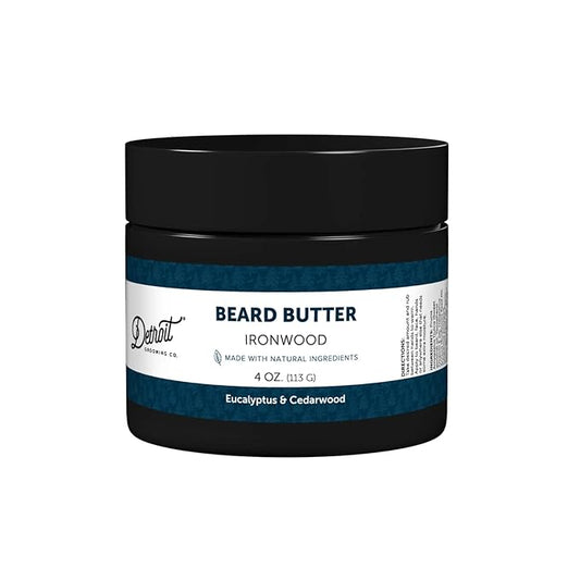 Detroit Grooming Co. Beard Butter for Men | Softens, Thickens & Hydrates with Safflower Oil & Shea Butter | Ironwood Scent, 4oz
