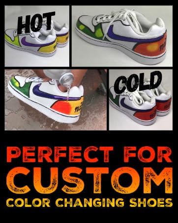 Temperature Activated Thermochromic Powder Pigment RED to Yellow Color Changing at 82F/28C for DIY Color Changing T-Shirts Shoes Nail Art Resin Art Science Experiments