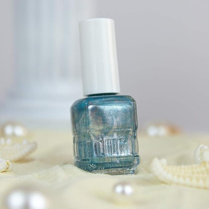duri Nail Polish, 766 Ocean Vibe, Light Green Metallic Shimmer, Full Coverage, Fast Drying, Shiny Finish