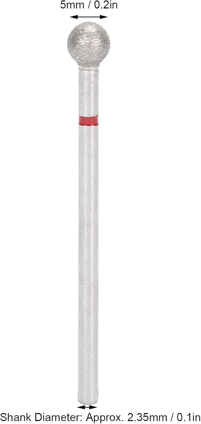 Practical Nail Drill Bits, 50Pcs Nail Polishing Grind Head Replacement Accessory Manicure Tool For Acrylic Gel Nails Cuticle Clean Pedicure (F-5.0mm)