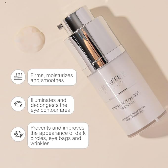 Infinitek Paris Multi-Active Collagen Eye Cream & Retinol Serum Eye Contour - Anti Aging Eye Cream for Wrinkles, Under Eye Treatment for Dark Circles and Under Eye Wrinckle Repair. 0.50 Fl Oz