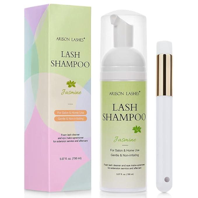 ARISON LASHES Lash Shampoo for Lash Extensions 150ml Eyelash Extension Cleanser Lash Extension Shampoo, Safety Gentle Eyelid Foaming Cleanser Makeup Remover,for Home and Salon Use, Deep Cleansing