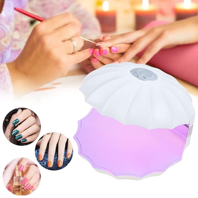 Enfudid Mini LED Nail Lamp Light for Nails, 180°Opening Design USB Nail Dryer Portable LED Nail Lamp Curing All Gels 18W Quick-Drying Sun LED Lamp for Single Finger