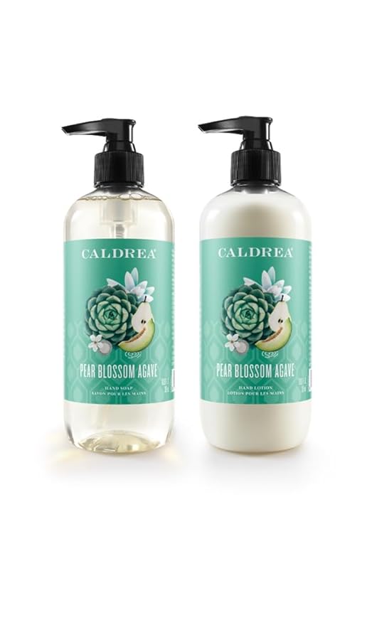 Caldrea Hand Care Set, Pear Blossom Agave, 2 ct: Hand Soap (10.8 fl oz), Hand Lotion (10.8 fl oz)