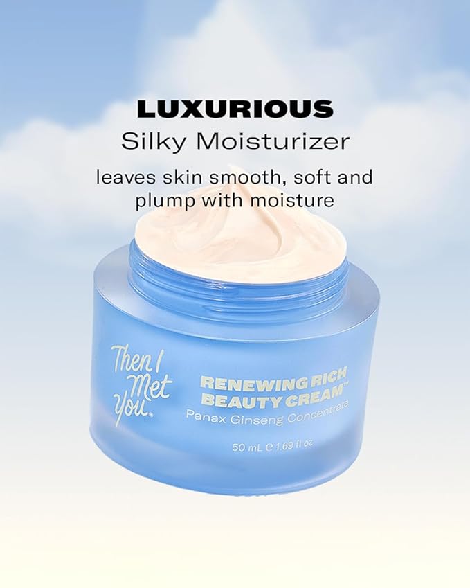 Then I Met You Renewing Rich Beauty Cream, Hydrating Face Moisturizer with Ginseng & Squalane, Vegan & Clean Skincare, 1.69 oz
