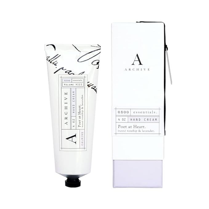 Archive Poet At Heart Hydrating Hand Cream for Women & Men Natural Ingredients Moisturizing Lotion for Dry Hands 4 oz