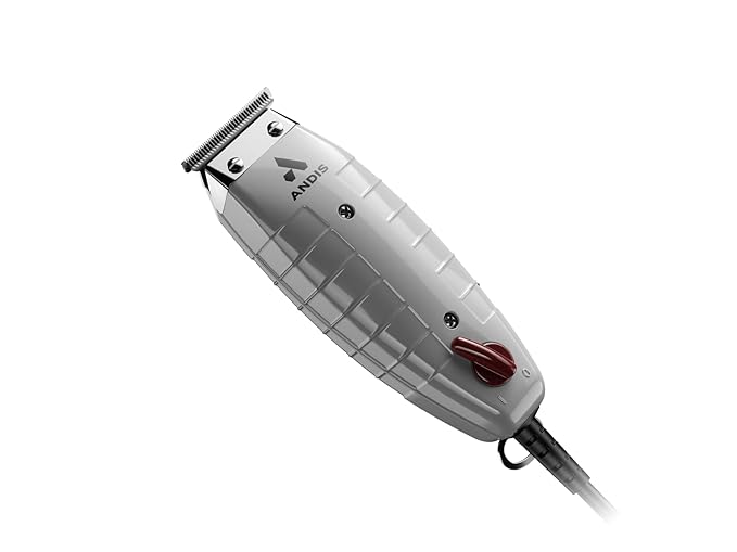 Andis 04780 Professional T-Outliner Beard & Hair Trimmer for Men with Carbon Steel T-Blade, Bump Free Technology – Corded Electric Beard Trimmer, GTO, Grey