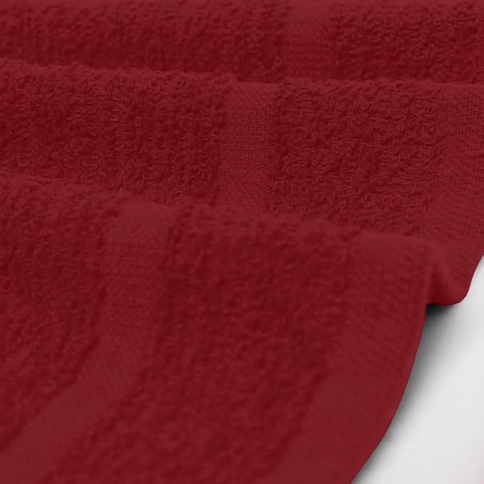 Avalon Towels Cotton Washcloths – (Pack of 36) Size 12x12 Inches, 100% Ring Spun Cotton, Soft & Absorbent Face Towels, Gym Towels, Hotel and Spa Quality, Reusable Fingertip Towels (Red)