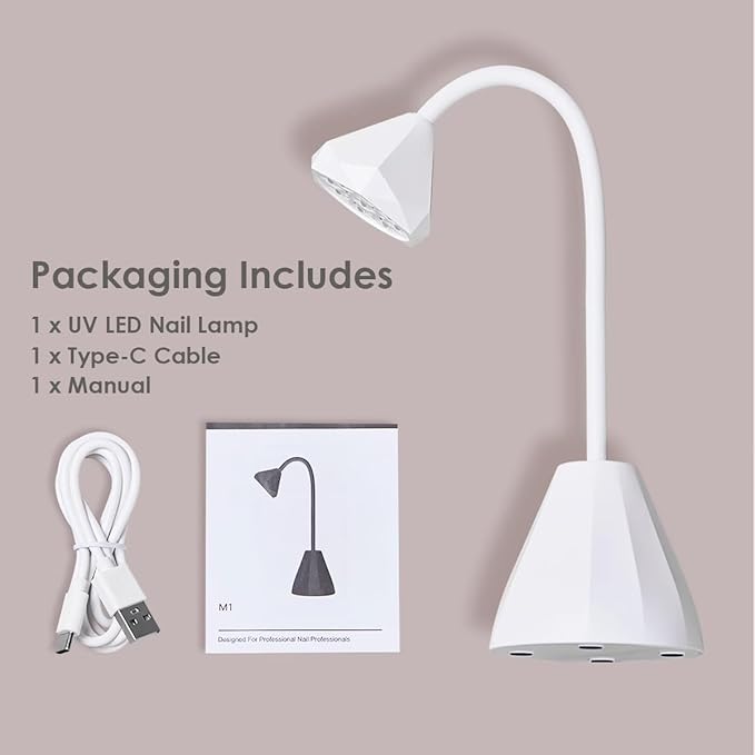 UV LED Nail Lamp with Smart Sensor, Portable Rechargeable Mini Lotus Hands Free Light Rotatable Cordless Nail Dryer Quick Dry Nail Gel Polish Curing Lamp Gooseneck Flash Cure Light for Home & Salon