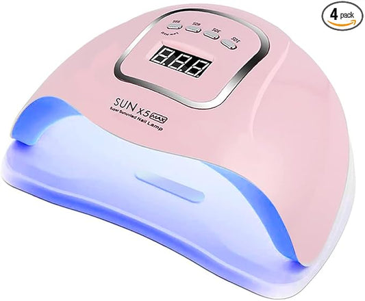 150W UV LED Nail Lamp for Gel Polish - Fast Curing, 4 Timers, Professional Nail Art Tool, Available in White and Pink