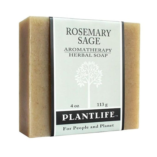 Plantlife Rosemary Sage Bar Soap - Moisturizing and Soothing Soap for Your Skin - Hand Crafted Using Plant-Based Ingredients - Made in California 4oz Bar