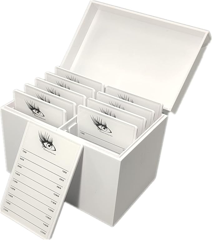 May healthbeauty 10 Layers Acrylic Eyelash Storage Box, Makeup Organizer False Eyelashes Glue Pallet Holder Grafting Extension Close-Packed Display