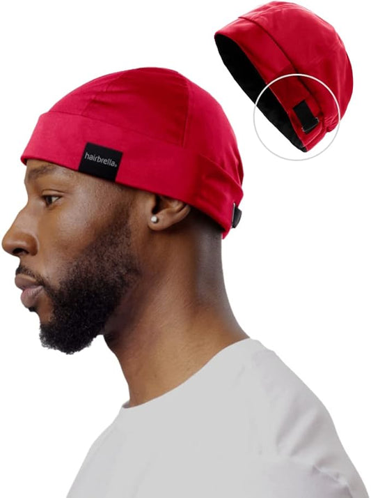 Hairbrella Premium Satin-Lined Mens Sleep Cap, Wave Cap, Adjustable Durags for Men, Durag Alternative for 360 Waves