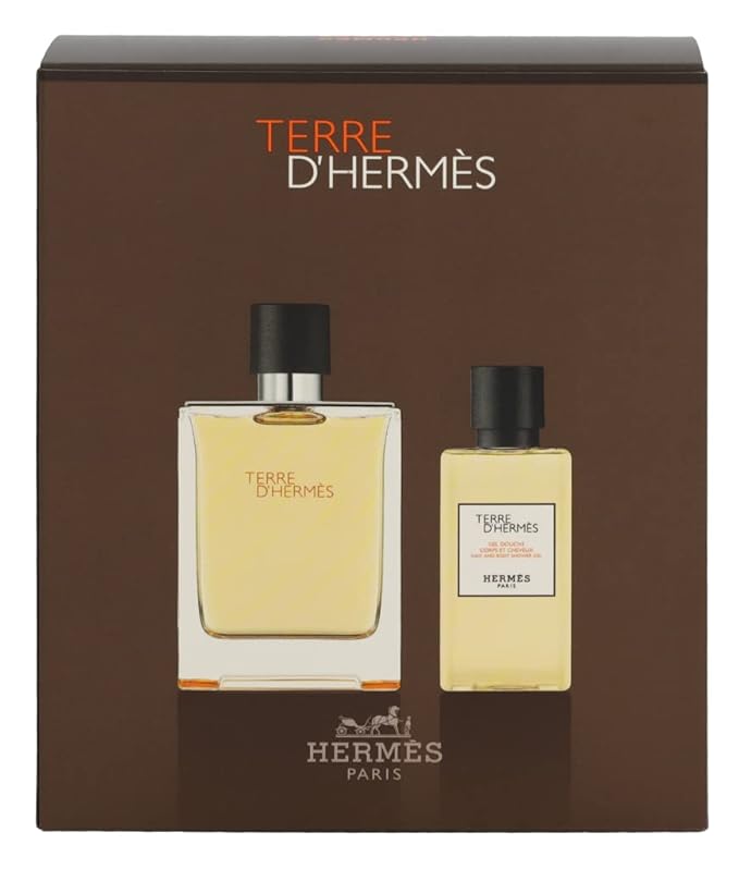 Hermes Terre D'hermes 2-Piece Gift Set for Men, (3.4 Oz Eau De Toilette Spray + 2.7 Oz Hair & Body Shower Gel)