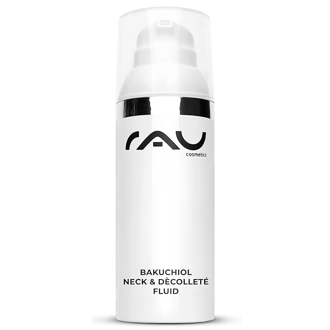 RAU Cosmetics Bakuchiol Neck & Décolleté Fluid (1.7 FL oz) - Anti aging care for neck & décolleté - neck cream against wrinkles Firming anti-wrinkle care for the breast and neck