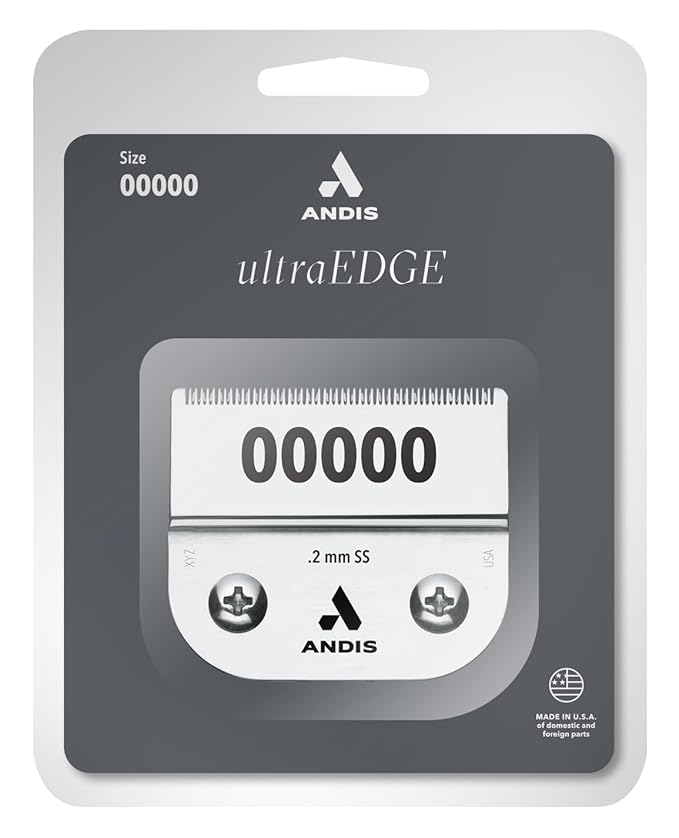 Andis 64740 Ultra Edge Detachable Clipper Blade – Infused with Carbon Steel, Extends Edge Life, Deep Cutting of Bulky Hairs with Closed Cutting Technique – 0.2mm Cut Length, Chrome