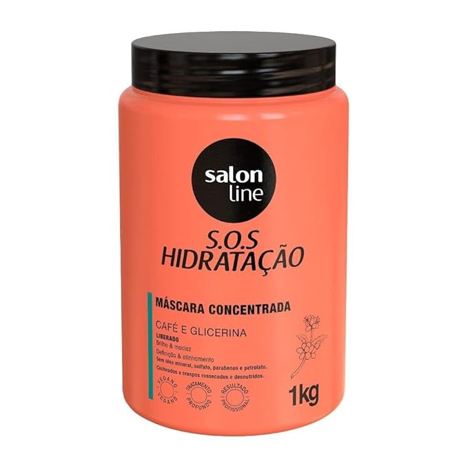 Salon Line Linha Tratamento (SOS Hidratacao) - Mascara Cachos e Crespos Liberada - 1000 Gr - (Freedom Curls & Curly Moisturizing Mascara Net 35.27 Oz)