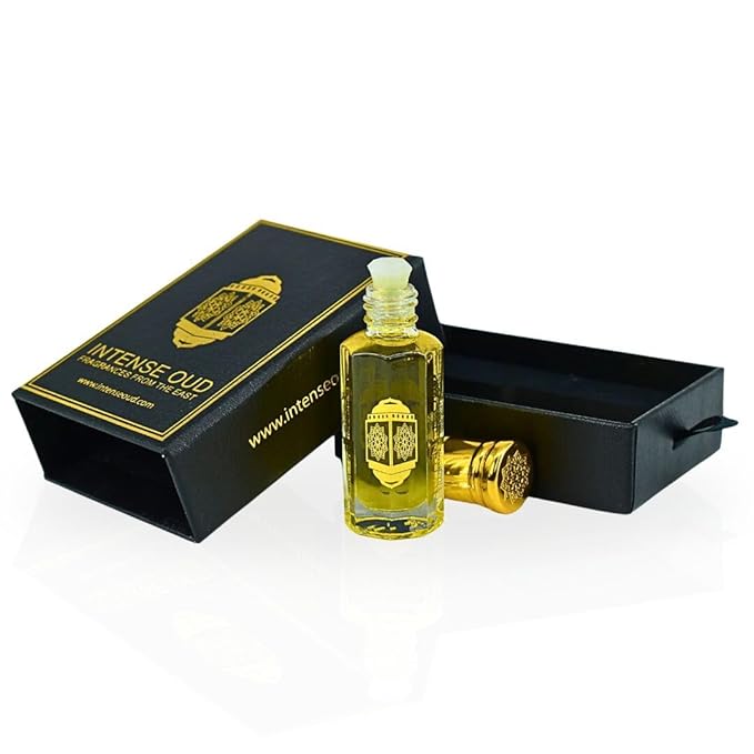 INTENSE OUD Yasmeen Al Arab Long Lasting Arabian Perfume Oils for Women 12ML (0.40 OZ) Fragrance Oil with Jasmine, Lemon Zest, Vanilla, Musk & Sandalwood - Concentrated Perfume Oil in Black Gift Box