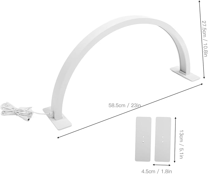25W Professional Half Moon Desk Lamp for Nail, 3000K 6500K Dimmable Led Light Eyelash Beauty Lamp, Desktop Manicure Light Led for Salon (US Plug)