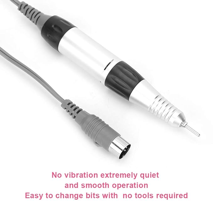 Nail Drill Handle, Nail Drill Handpiece Replacement Nails Professional 30000 RPM Electric Nail Drill Handle Handpiece Replacement Electric File Handpiece for Electric Nail Manicure