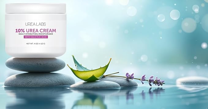 Urea Cream 10% Skin Care Moisturizer with Salicylic Acid, Aloe Vera Gel, Jojoba Oil. 150ml. Healing, Hydrating for Hand Face Foot and Body Use.