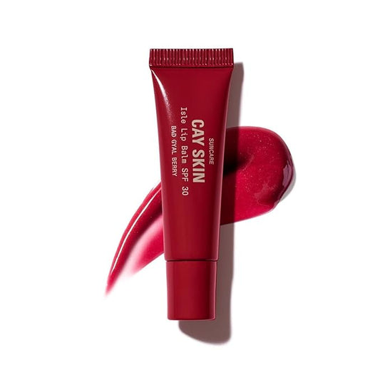 Cay Skin Isle Lip Balm SPF 30 – High Shine, Hydrating, Non-Sticky Lip Gloss in Vanilla Brown Sugar Flavor – Formulated with Natural Ingredients for All Skin Tones – Bad Gyal Berry