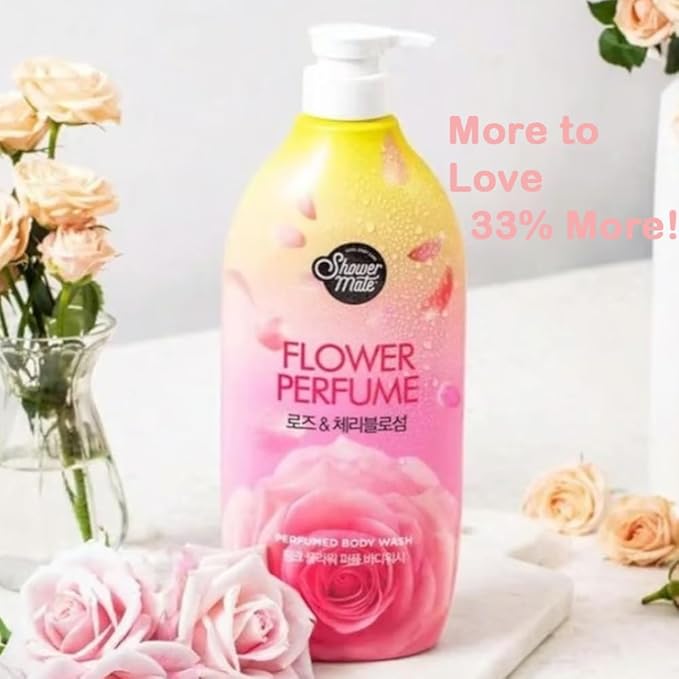 Flower Perfume Body Wash 40.57 fl oz / 1.2 L (Pink - Rose & Cherry Blossom)