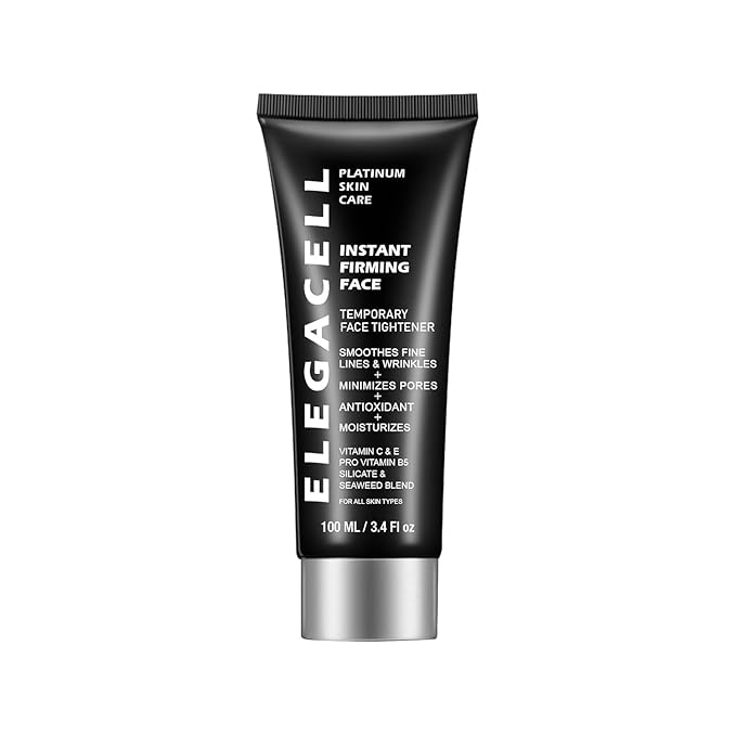 Elegacell Face Tightener Instant Face Lift Cream Temporary Frim Skin Tightening and Lifting Cream-Smooth the Look of Fine Lines - Daily Moisturizer for Women and Men - 100ml, 3.4 fl.oz