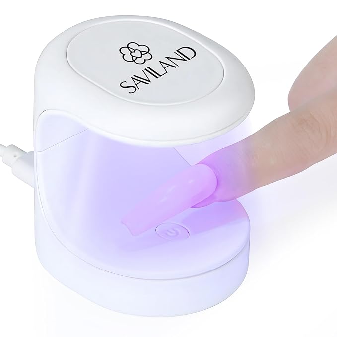 Saviland Mini Nail Lamp, Quick-Dry Gel Nail Lamp 16W, Portable U V Light for Easy and Fast Nail Extension, U V LED Curing Lamp for Manicure Starters DIY Nail Art