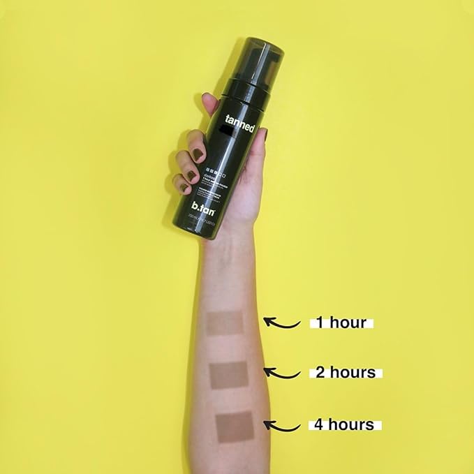 b.tan Dark Self Tanner Kit | Get Tanned Bundle - Best Mousse w/Tanning Mitt Applicator, 1 Hour Express Sunless Foam, Fast Bronzing Glow, No Fake Tan Smell, Vegan, Cruelty Free, 6.7 Fl Oz