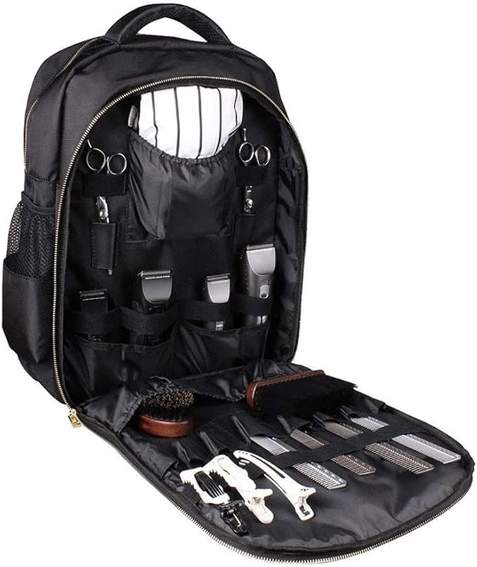 Backpack Design, Barbers Supplies Bag Case Organizer for Clippers, 18.8x13.5x8.5in, 20L, Black