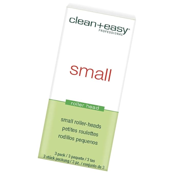 Clean + Easy Small Roller Head – Disposable Roll On Wax Refill Head for DIY Waxing on Eyebrows, Upper Lip, Chin & Small Areas, Easy to Use Waxing Roller Refill, 3-Pack
