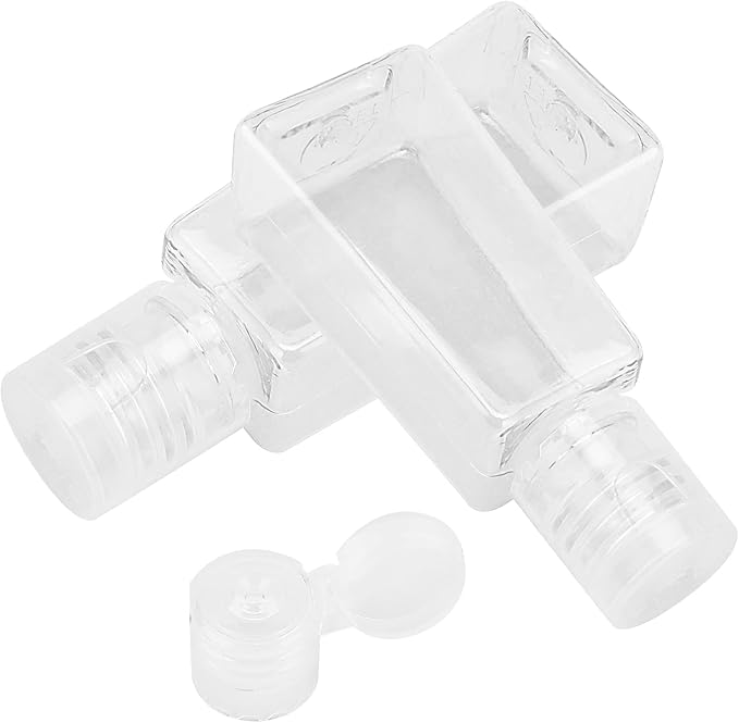SINJEUN 120 Pieces 1oz/30ml Clear Plastic Empty Bottles with Flip Cap, Empty Squeeze Bottles, Mini PET Clear Refillable Travel Containers for Shampoo, Toners, Lotions, Creams