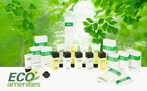 ECO amenities Travel Size Shampoo Bulk - 200 PACK, 30mL, 1 oz Hotel Shampoo Supplies for Guests - Green Tea Scent Eco Shampoo, Mini Shampoo with Flip Cap and Biodegradable Clear Container