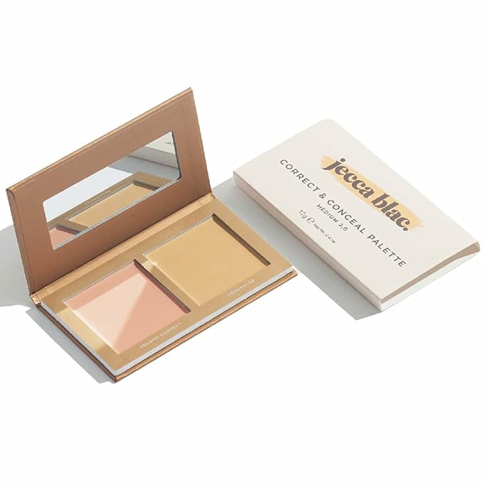 Jecca Blac Correct and Conceal Medium Coverage Palette, Lightweight Long Lasting Formula, Medium To Full Coverage, Gender Neutral & LGBTIQA+ Inclusive Make Up, 2.0, 0.42 oz