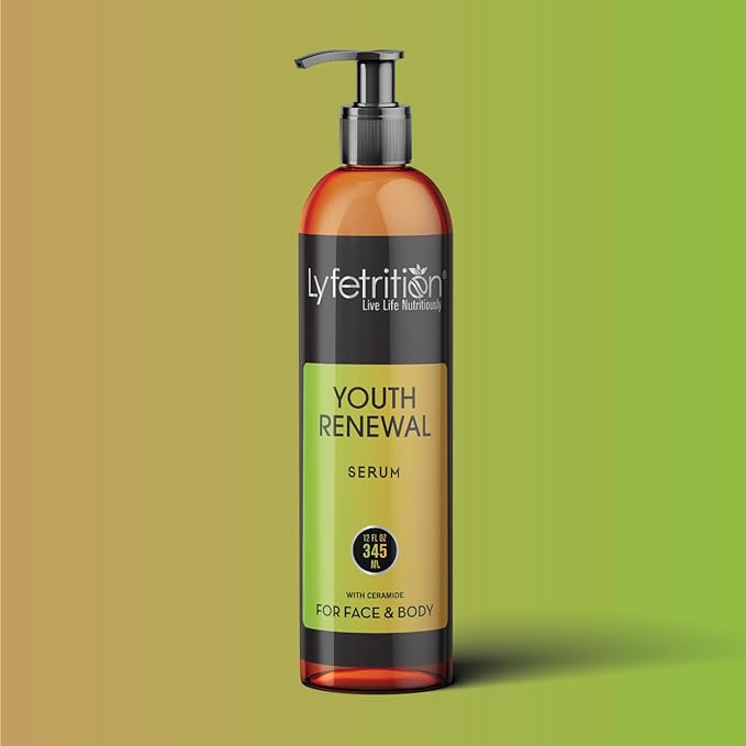 Lyfetrition Youth Renewal Serum (Skin and Face Formula) | 12 fl oz Large Bottle | With Aloe and Retinol