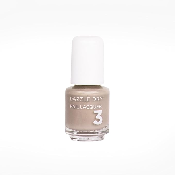 Dazzle Dry Nail Mini Lacquer (Step 3) - Broadway Beige - A cool and medium greige with purple undertones. Full coverage cream. (0.17 fl oz / 5 Manicures)