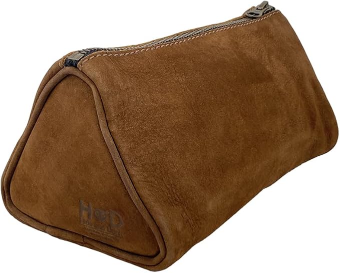 Hide & Drink, Travel Dopp Kit for Toiletries, Toiletry Bag, Rustic Handbag, Full Grain Leather, Handmade, Swayze Suede
