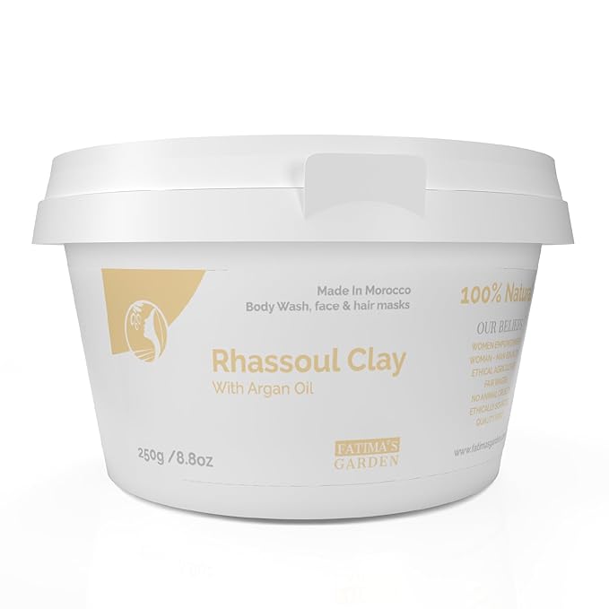 Fatima's Garden Rhassoul Clay with Argan & Eucalyptus - Detox & Soften, 250g