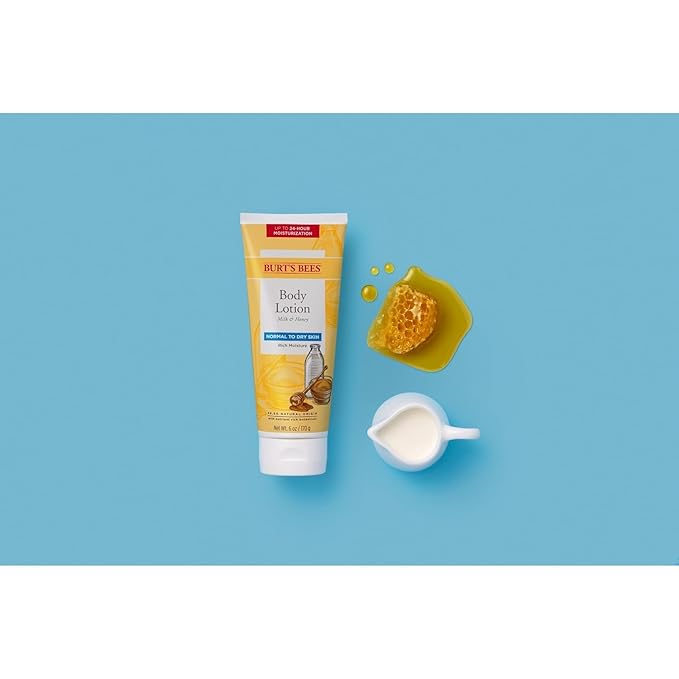 Burt's Bees Naturally Nourishing Milk & Honey Body Lotion 6 oz (Pack of 2)